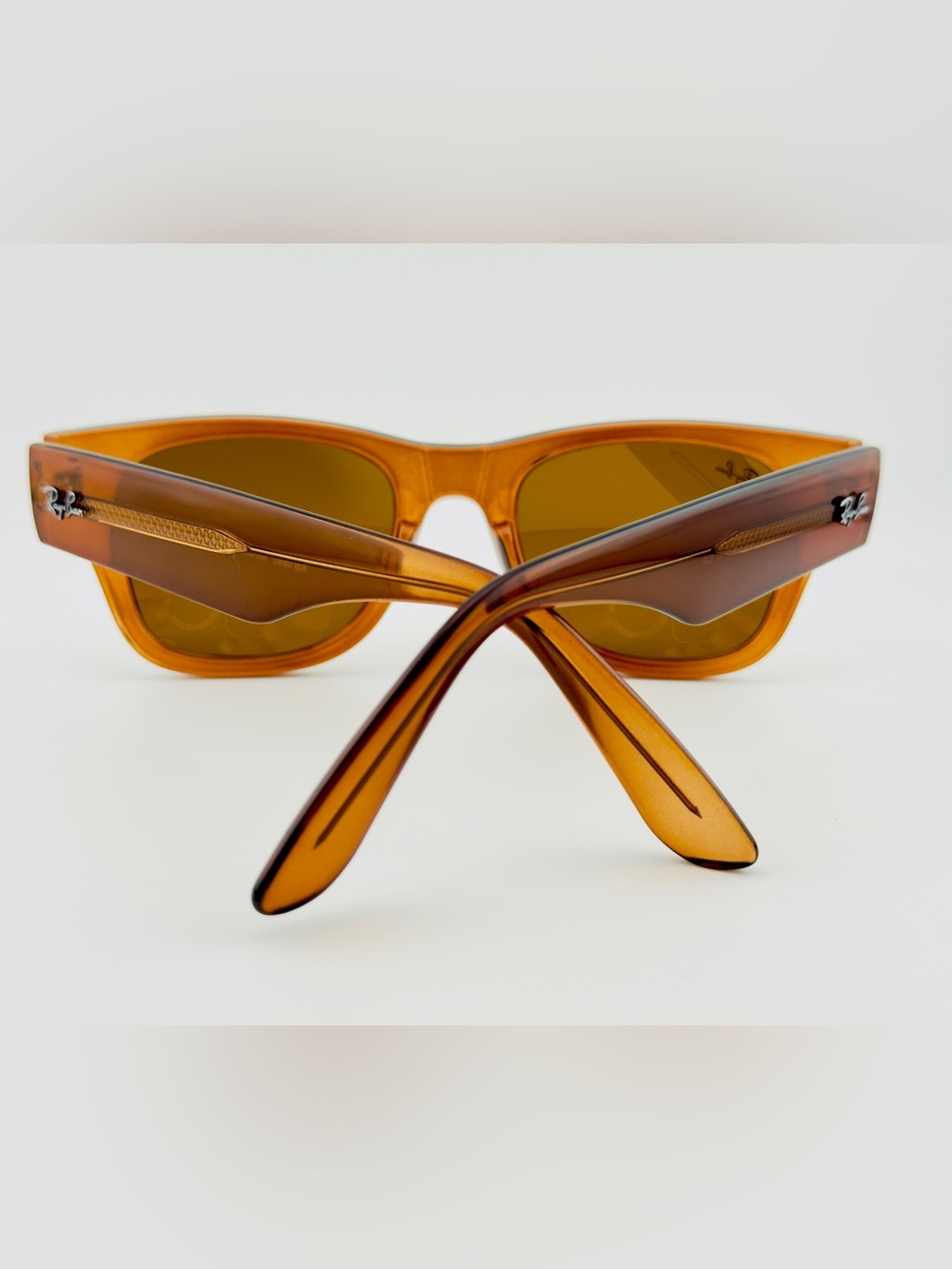 Ray-Ban Mega Wayfarer Sunglasses RB0840 Transparent Brown Frame with Brown Lens - Picture 13 of 15